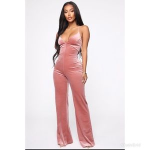 Shimmer babe velvet jumpsuit